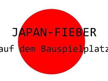 Flagge Japans mit Beschriftung