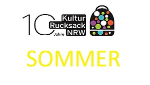 Kulturrucksack-Logo mit gelbem Schriftzug Sommer