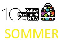 Kulturrucksack Logo mit gelbem Schriftzug Sommer