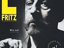 schwarz/weißes Cover der Zeitschrift "L Fritz" mit dem Portrait L. Fritz Grubers