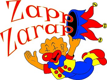 Logo des Zirkus ZappZarap - ein fliegender Clown
