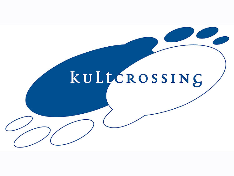 Das blau-weiße Logo von  KultCrossing